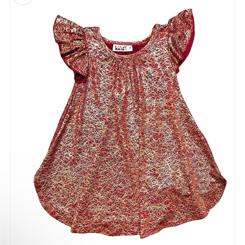 Dot Dot smile Ruby & Gold Swing Dress 3/4 T